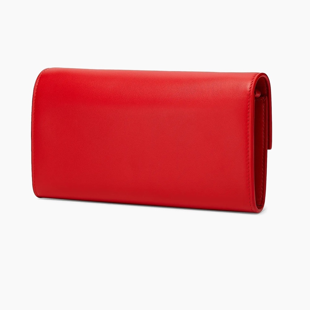 Balmain B-Buzz Leather Wallet-On-Chain Red/Rouge - Picture 5 of 11